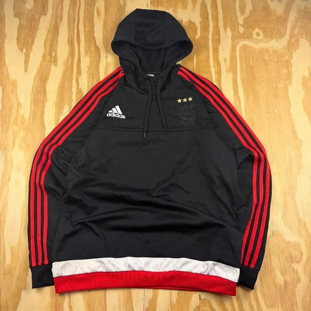 Vintage Adidas Benfica Football Hoodie – Black/Red – Men’s M
